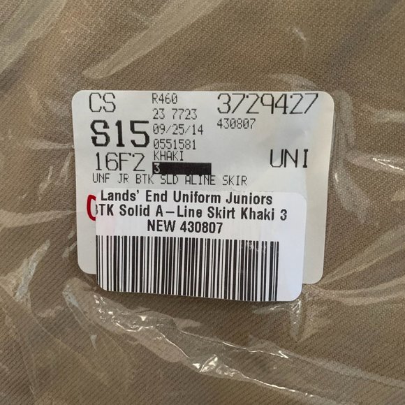 NWT LANDS' END UNIFORM BELOW KNEE SOLID A-LINE SKIRT KHAKI SIZE 3 - Picture 8 of 9